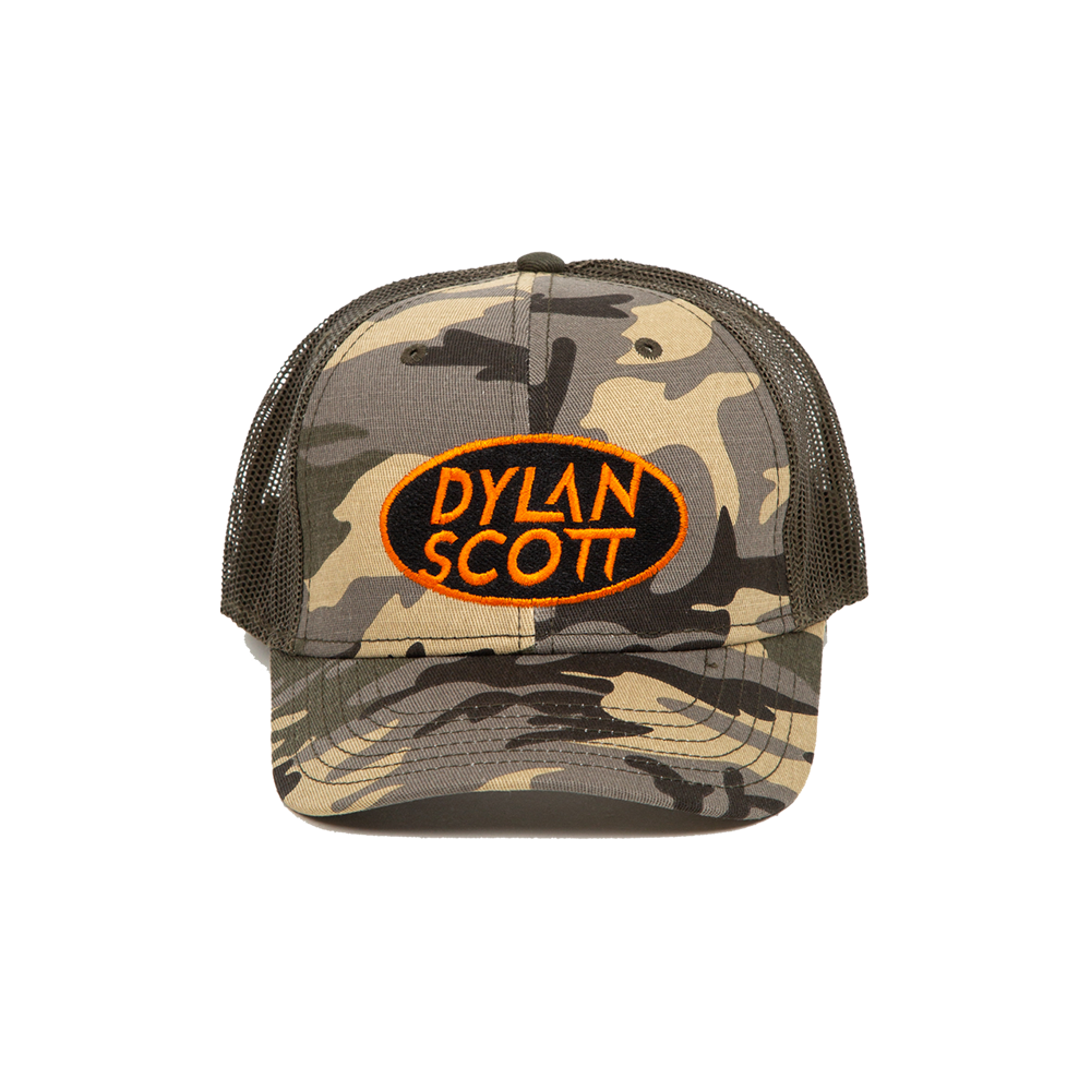 Out for Trout Fly Fishing Orange Camouflage Camo Mesh Trucker Hat Cap  Fisherman