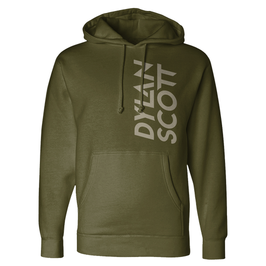 Dylan Scott Vertical Logo Hoodie - Army Green