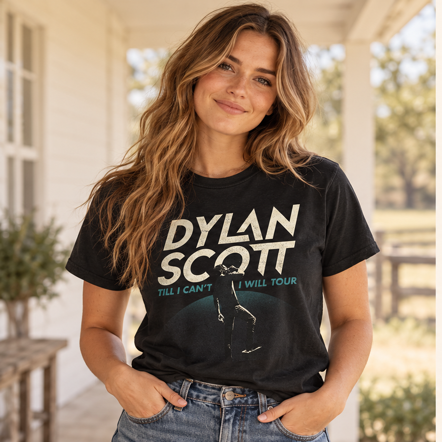 Till I Can't I Will 2026 Tour Tee — female lifestyle image